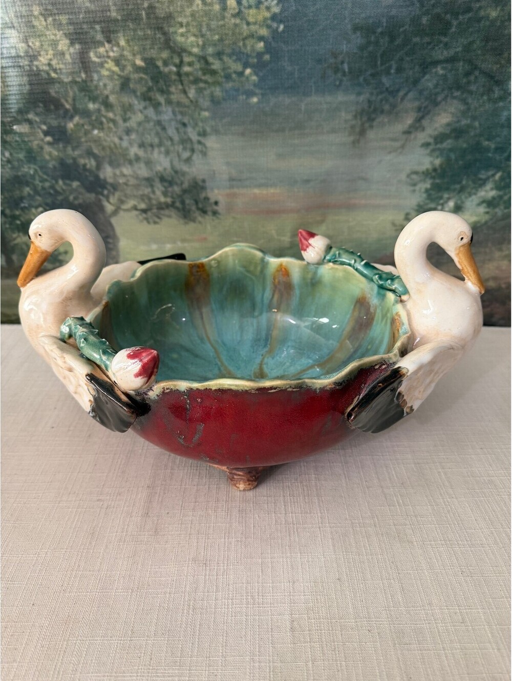 Vintage Ceramic Swan Bowl